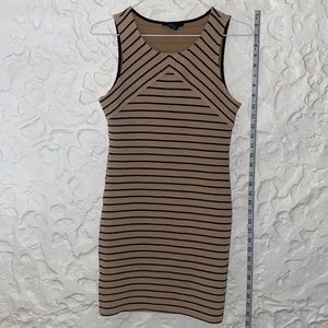 Forever 21 tan & black stripe dress